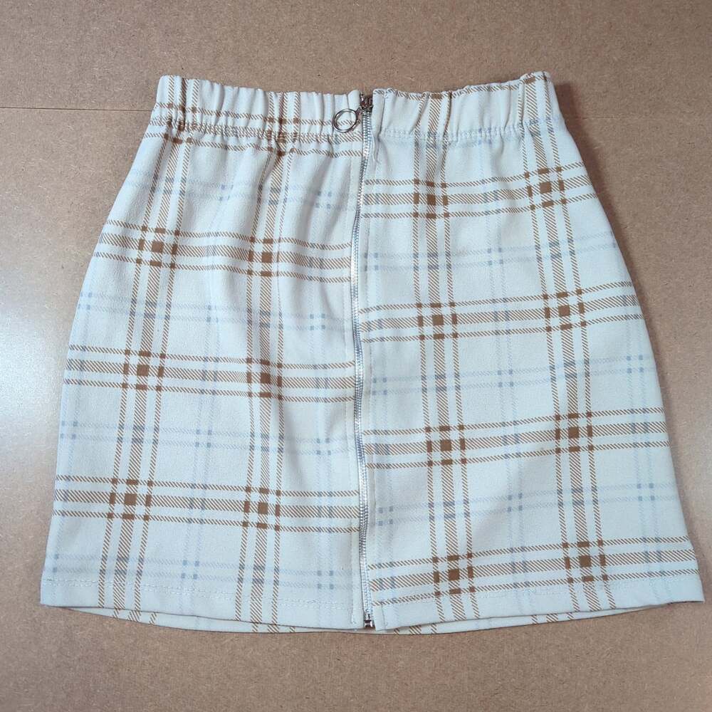 Rainbow Plaid Mini Skirt Size M Y2K Preppy Coquette